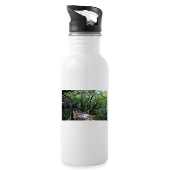 Madeira Portugal Poster - Trinkflasche mit integriertem Trinkhalm - Weiß - Rechts