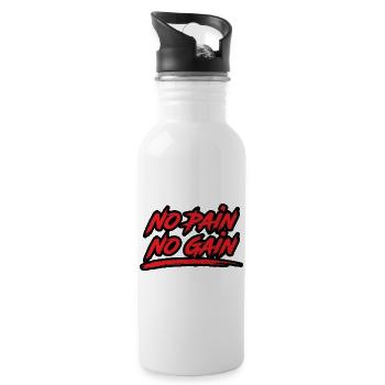 No Pain No Gain - Water bottle with straw - white - Right