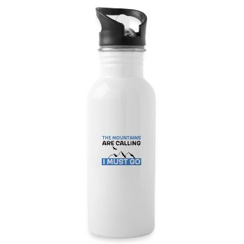 The mountains are calling - I must go - Trinkflasche mit integriertem Trinkhalm - Weiß - Rechts