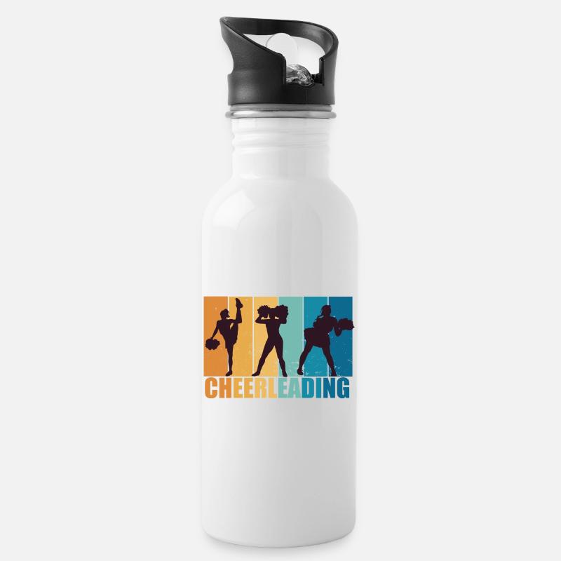 Cheerleading Cheerleader Vintage Geschenk - Trinkflasche mit integriertem Trinkhalm - Weiß