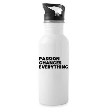 Passion changes everything - Water bottle with straw - white - Right