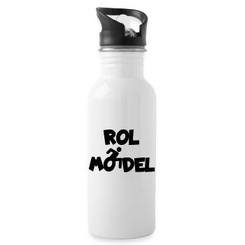 Every wheelchair user is a role model # - Water bottle with straw - white - Right