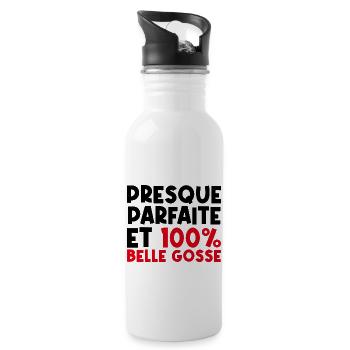 Fille belle | famille drôles - Gourde avec paille intégrée - blanc - Droite