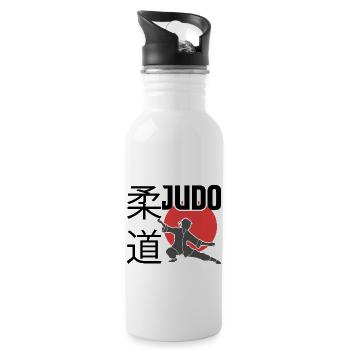 Judo. Judo-Geschenkidee. Kampfsport-Geschenk. - Trinkflasche mit integriertem Trinkhalm - Weiß - Rechts