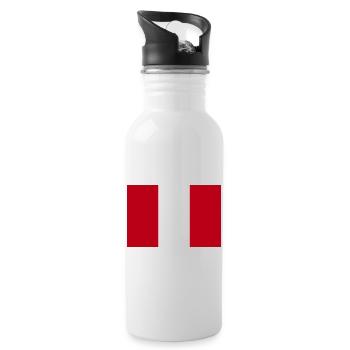 Peru National Flag - Water bottle with straw - white - Right