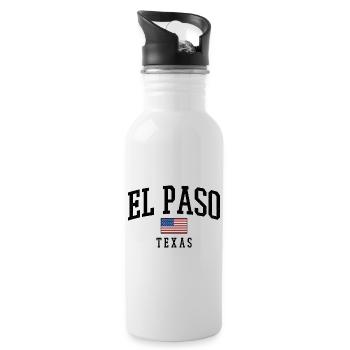 El Paso Texas Retro Shirt - Trinkflasche mit integriertem Trinkhalm - Weiß - Rechts