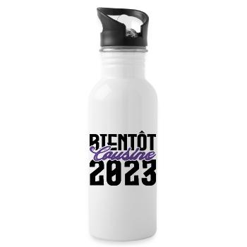 Cadeau Annonce grossesse bientôt Cousine 2023. - Gourde avec paille intégrée - blanc - Droite