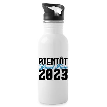 Cadeau Annonce grossesse bientôt Grand frère 2023. - Gourde avec paille intégrée - blanc - Droite