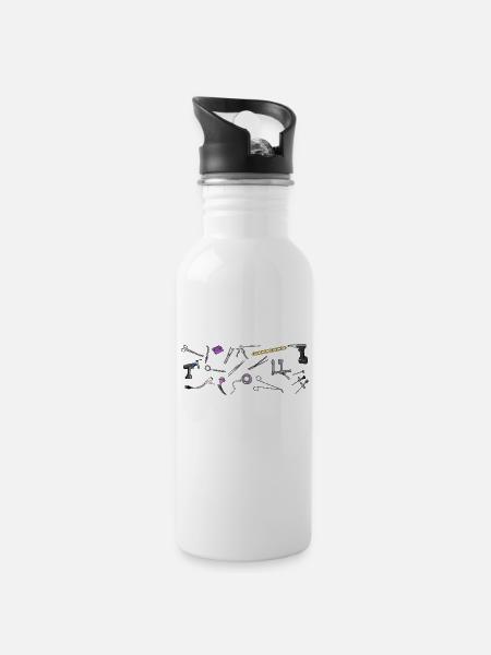 OTA, OT - Trinkflasche mit integriertem Trinkhalm - Weiß