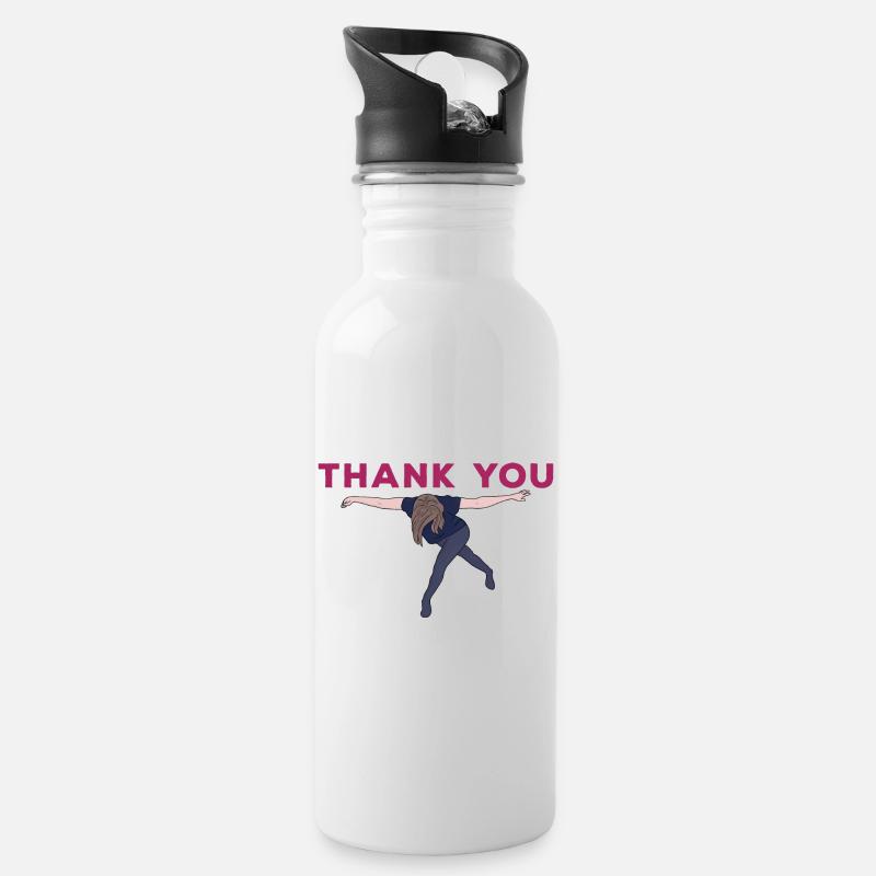 Danke Verbeugung lustiges Meme - Trinkflasche mit integriertem Trinkhalm - Weiß
