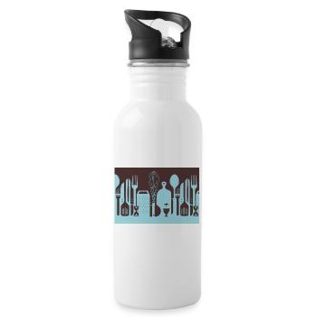 Kitchen with kitchen utensils - Water bottle with straw - white - Right