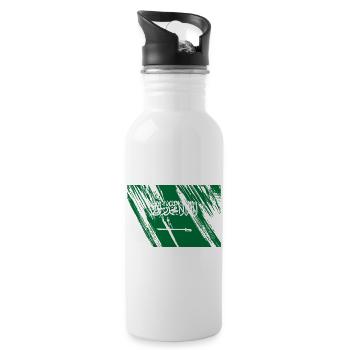 Saudi Arabia Flag - Water bottle with straw - white - Right