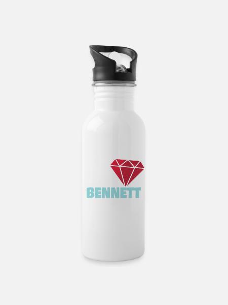 Edel Bennett - Trinkflasche mit integriertem Trinkhalm - Weiß
