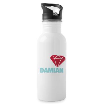 Précieux Damien - Gourde avec paille intégrée - blanc - Droite