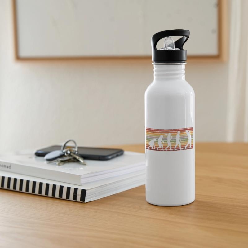 Golf Evolution From Monkey To Men Golfing Water bottle with straw