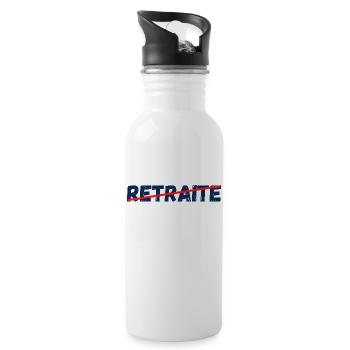 non à la retraite - Gourde avec paille intégrée - blanc - Droite