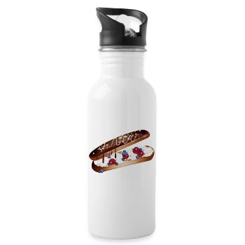 Illustration eines gefüllten Eclairs mit Beeren - Trinkflasche mit integriertem Trinkhalm - Weiß - Rechts