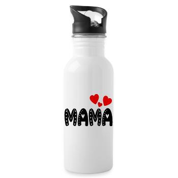 SCHRIFTZUG MAMA - MUTTERTAG GESCHENKIDEEN - Trinkflasche mit integriertem Trinkhalm - Weiß - Rechts