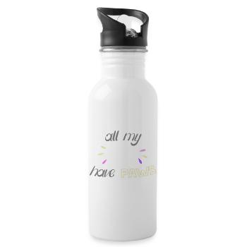 all my KIDS have PAWS - Water bottle with straw - white - Right
