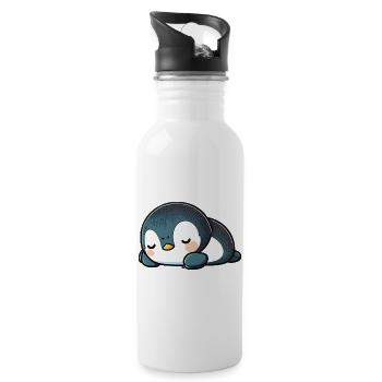 Pinguin Baby - Trinkflasche mit integriertem Trinkhalm - Weiß - Rechts