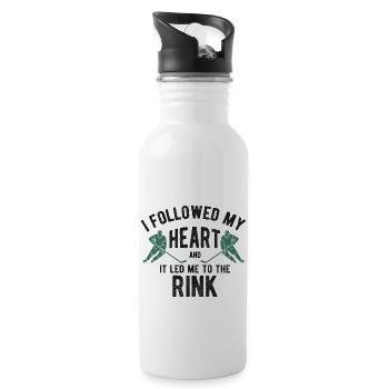 Eishockey - Trinkflasche mit integriertem Trinkhalm - Weiß - Rechts