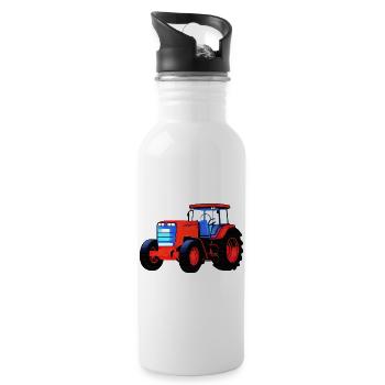 Traktor - Trinkflasche mit integriertem Trinkhalm - Weiß - Rechts
