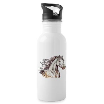 Wild horse - Water bottle with straw - white - Right