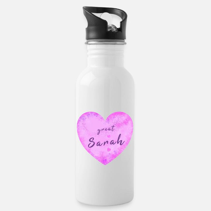 Sarah - Trinkflasche mit integriertem Trinkhalm - Weiß