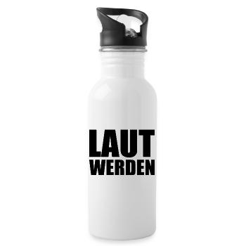 Laut werden - Trinkflasche mit integriertem Trinkhalm - Weiß - Rechts