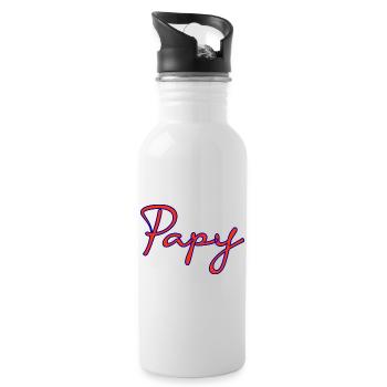 OPA. VATERTAG. ALLES GUTE ZUM GEBURTSTAG, PAPA. PAPA. FEST - Trinkflasche mit integriertem Trinkhalm - Weiß - Rechts
