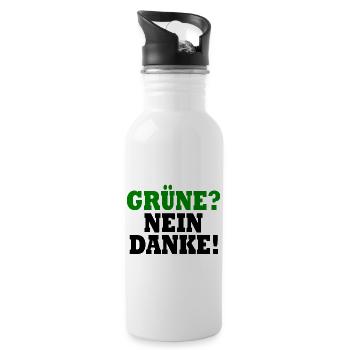 grüne nein danke - Trinkflasche mit integriertem Trinkhalm - Weiß - Rechts