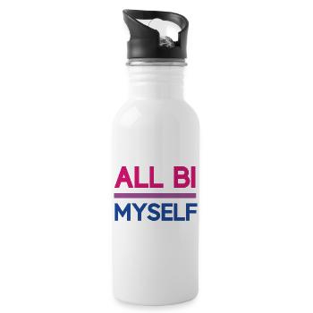 Pride Month LGBT - Alle bi(sexuell) Ich selbst - Trinkflasche mit integriertem Trinkhalm - Weiß - Rechts