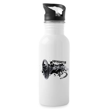 Kurvendompteur Kurvensüchtig - Die Steuerungskunst - Trinkflasche mit integriertem Trinkhalm - Weiß - Rechts