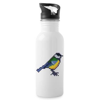 Vogel - Trinkflasche mit integriertem Trinkhalm - Weiß - Rechts