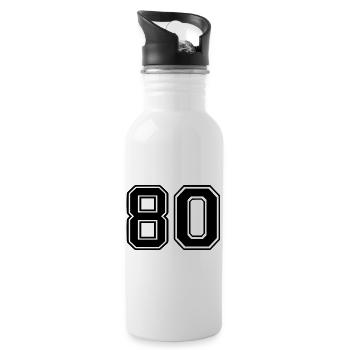 80 - Trinkflasche mit integriertem Trinkhalm - Weiß - Rechts