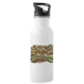 Gemüseständer im Anime-Stil pflanzliche Kraft - Trinkflasche mit integriertem Trinkhalm - Weiß - Rechts