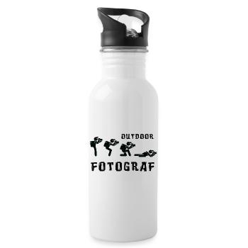 Outdoor Fotograf - Trinkflasche mit integriertem Trinkhalm - Weiß - Rechts