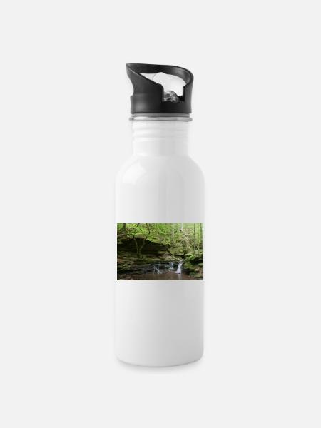 Schwarzwälder Monbach - Trinkflasche mit integriertem Trinkhalm - Weiß