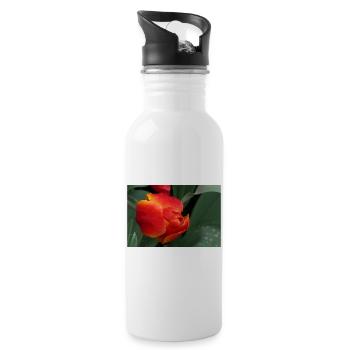 Fraîcheur piquante des tulipes - Gourde avec paille intégrée - blanc - Droite