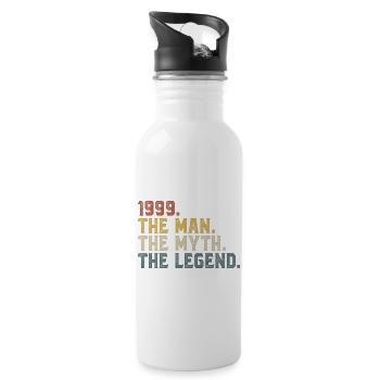 1999 Mann Mythos Legende - Trinkflasche mit integriertem Trinkhalm - Weiß - Rechts
