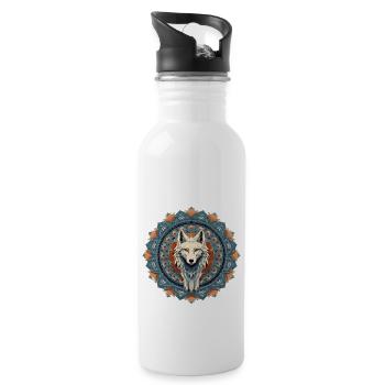 Wolf of nature - Water bottle with straw - white - Right
