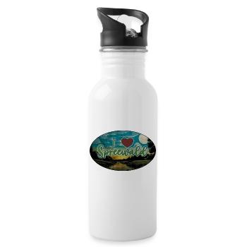 I Heart Spreewald grunge - Trinkflasche mit integriertem Trinkhalm - Weiß - Rechts