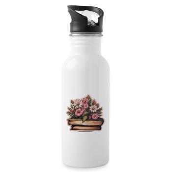 Books Sticker - Water bottle with straw - white - Right