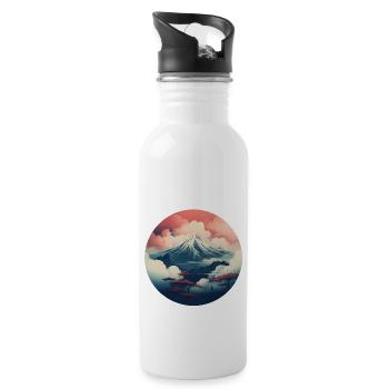 Sky Mountains - Water bottle with straw - white - Right