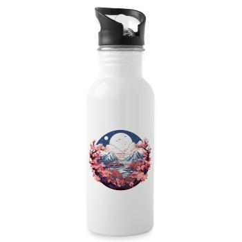 Pic Sakura - Gourde avec paille intégrée - blanc - Droite