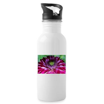 Fleur Rose Rose Fleur Fleurs Rose Rose Fleurs - Gourde avec paille intégrée - blanc - Droite