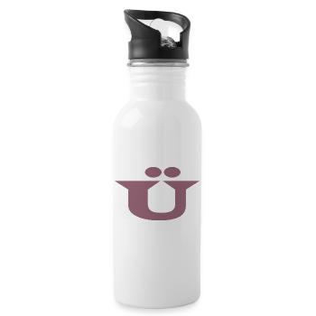 Ü - Trinkflasche mit integriertem Trinkhalm - Weiß - Rechts