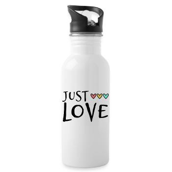 JUST MARRIED. Bachelorette party. VALENTINE'S DAY. COUPLE - Water bottle with straw - white - Right