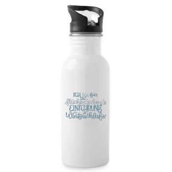 Winterschlaf - Trinkflasche mit integriertem Trinkhalm - Weiß - Rechts