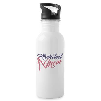 Funny Architect Mom - Water bottle with straw - white - Right